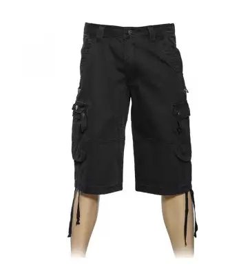 Men Black Gothic Cargo Shorts